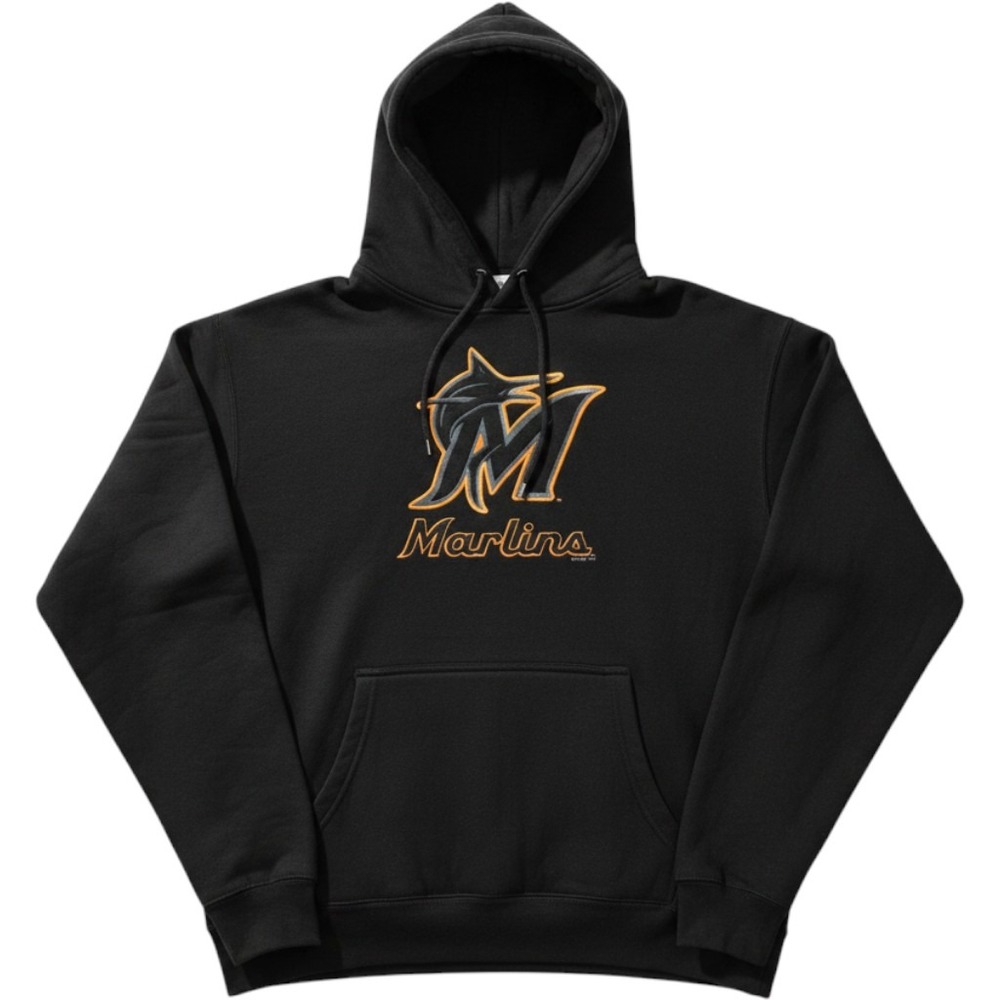 Miami Marlins MLB FOCO Black Pullover Hoodie Mens XL LS14001 Logo Sweatshirt